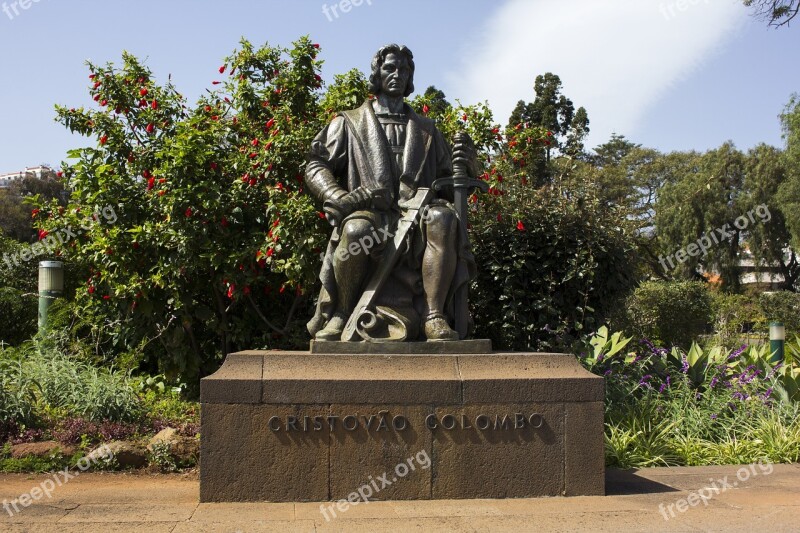 Madeira Cristavo Colombo Bronze Figure Statue