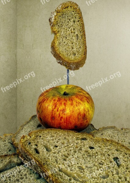 Bread Bread Slices Apple Breakfast Baked Goods