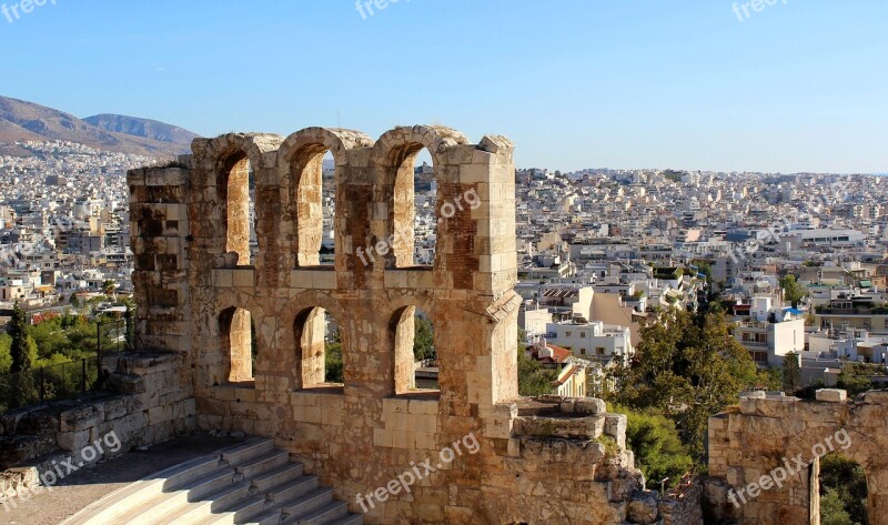 The Odeon Of Herodes Atticus The Acropolis Athens City Free Photos