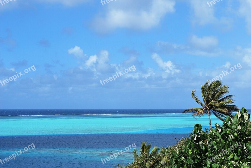 Tahiti Lagoon Island Of Huahine Blue Pacific