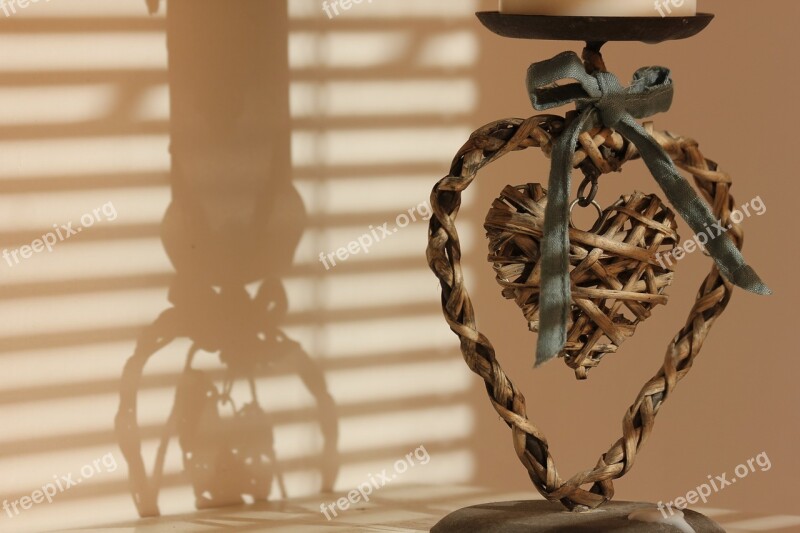 Candlestick Shadow Heart Sweetheart Wicker