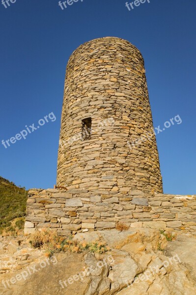 Tower Ancient Stone Medieval Cinque Terre