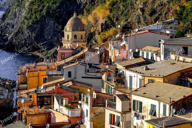 Cinque Terre Vernazza Village Mediterranean Coast