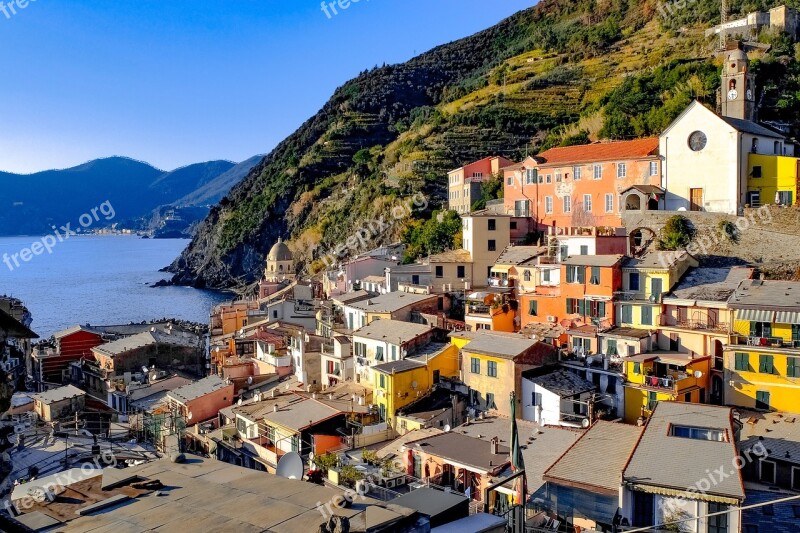 Cinque Terre Vernazza Village Mediterranean Coast