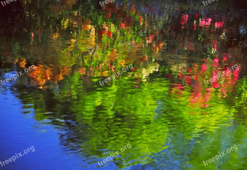 Reflections Avon River Christchurch New Zealand Nature