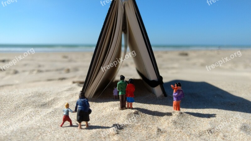 Miniature Figures Beach Notebook Sand Visit