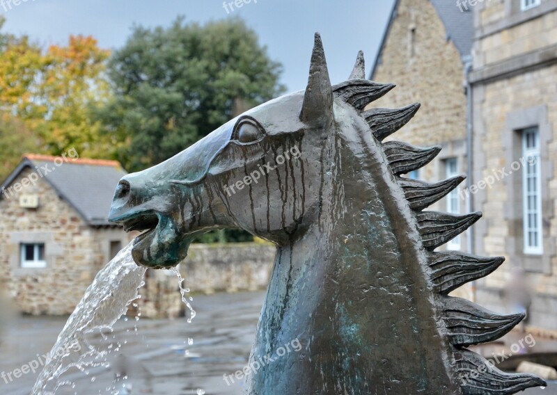 Statue Statue Horse Statue Metal Fountain Water Lamballe