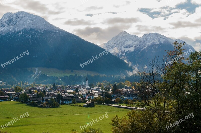 Oberstdorf Clouds Mountains Panorama Landscape