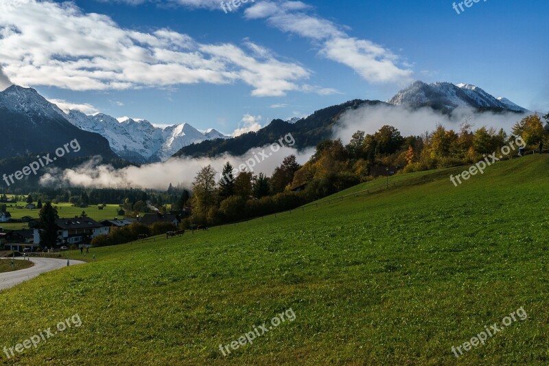 Oberstdorf Clouds Mountains Panorama Landscape