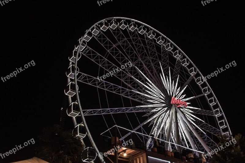 Building Light Ferris Wheel Cool Sky