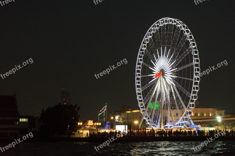 Building Light Ferris Wheel Cool Sky