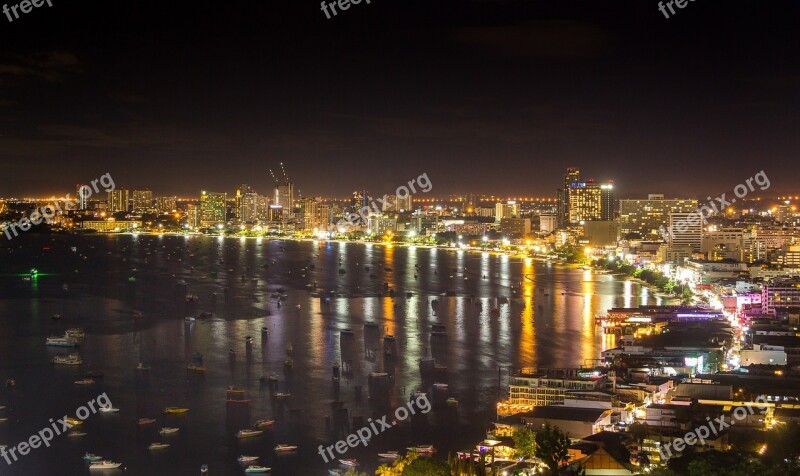 Pattaya Night Beach City Light