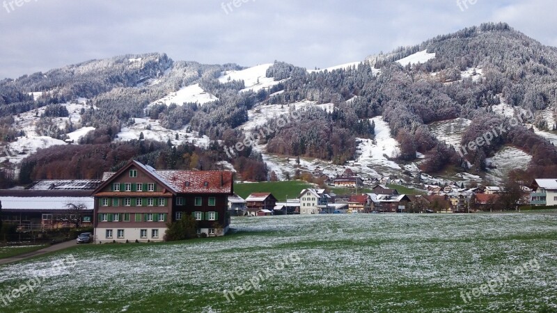 Freezing Snow-capped Mountains Frost The Alps Winter