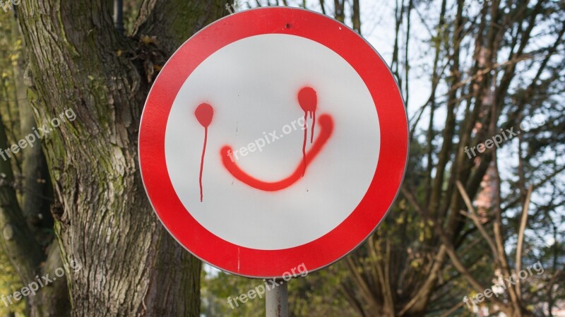 Road Sign A Ban On Smiley Smiley Funny Free Photos