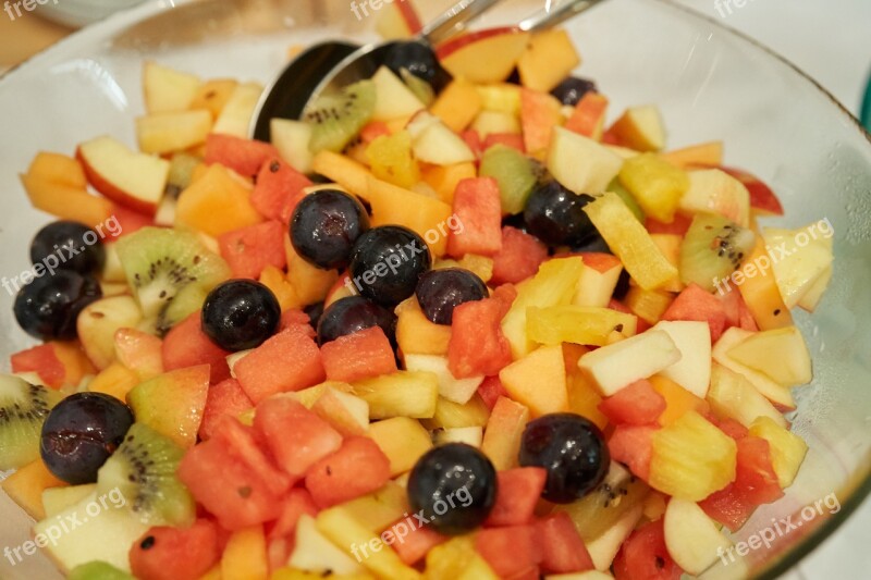 Fruit Salad Dessert Grapes Melon Pineapple