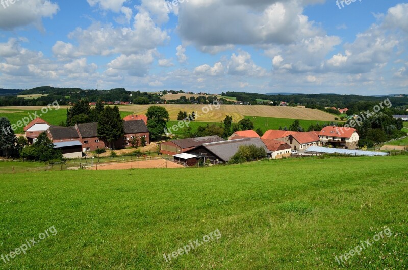 Agriculture Farm Riding Landscape Meadow