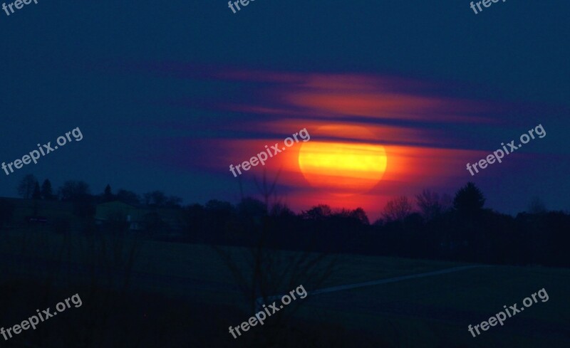 Super Moon Moonrise Full Moon Abendstimmung Mystical