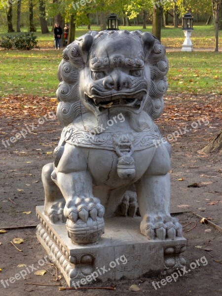 Chinese Lion Sculpture Garden Chinese Architecture