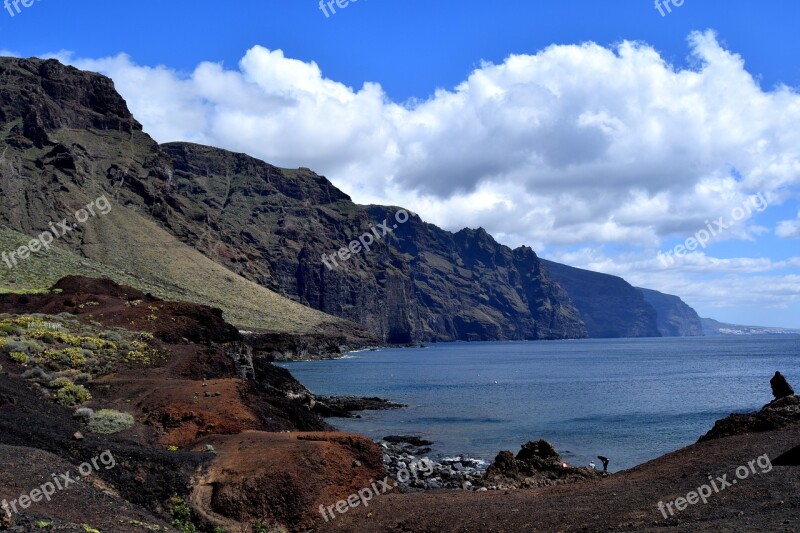 Los Gigantes Tenerife Coast Outlook Cliffs