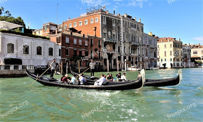 Venice Italy Gondolas Gondola Channel