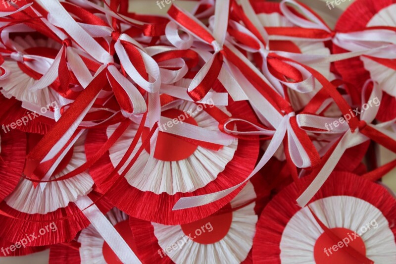 White-red 11 Nov Bows Independence Day National Colors