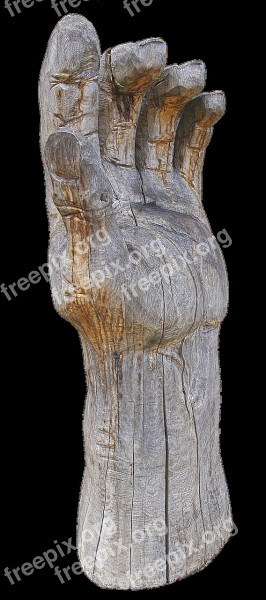 Hand Finger Wood Hand Sculpture Holzfigur