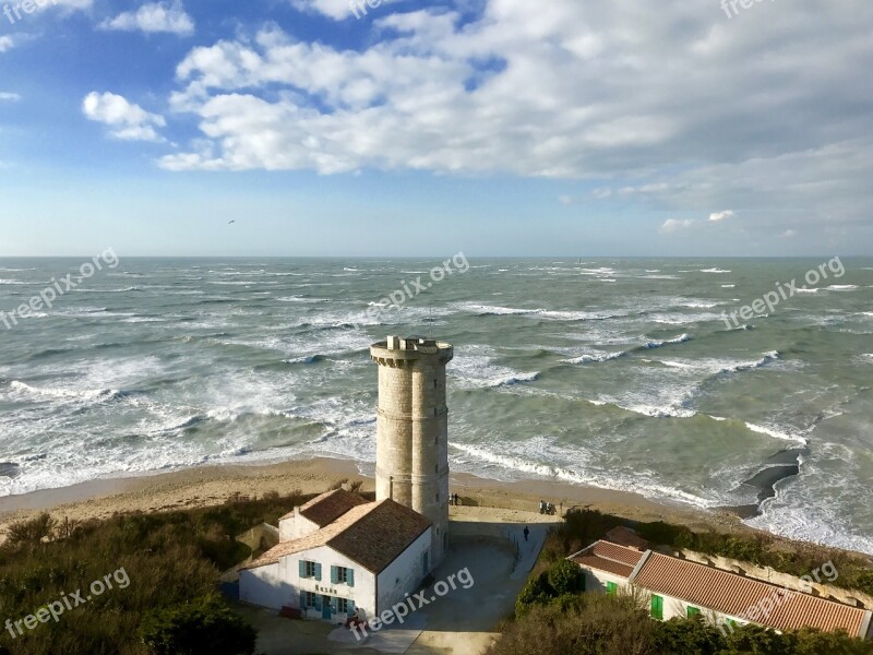 Lighthouse Sea Sky Nautical Tourism