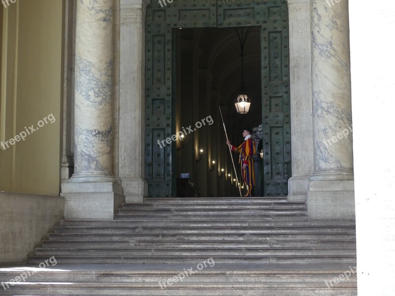 Swiss Guard Pope St Peter's Square Rome Italy