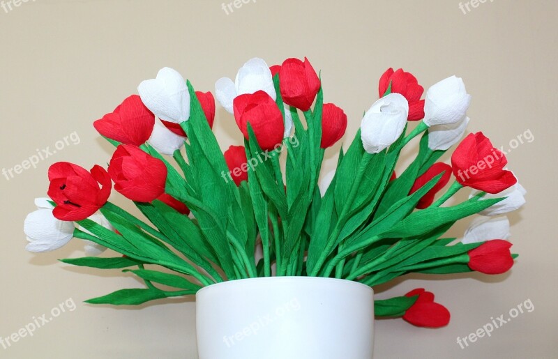 White - Red Flowers 11 Nov Decoration Independence Day