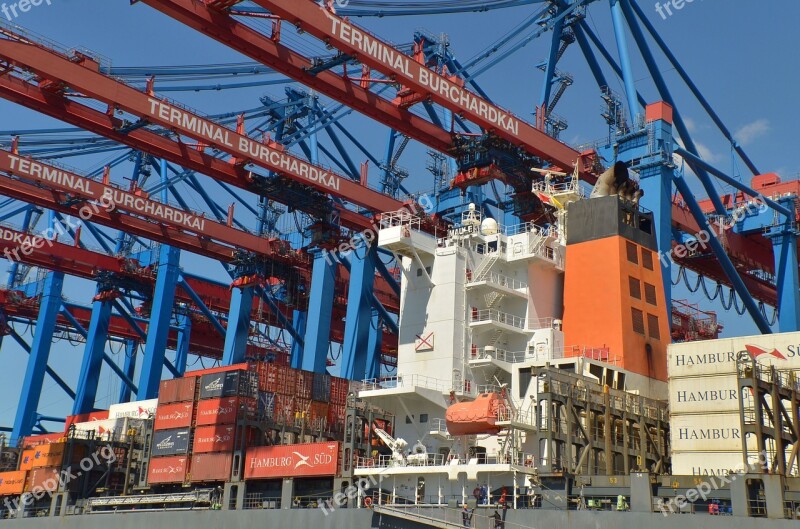 Hamburg Port Elbe Hanseatic City Ship