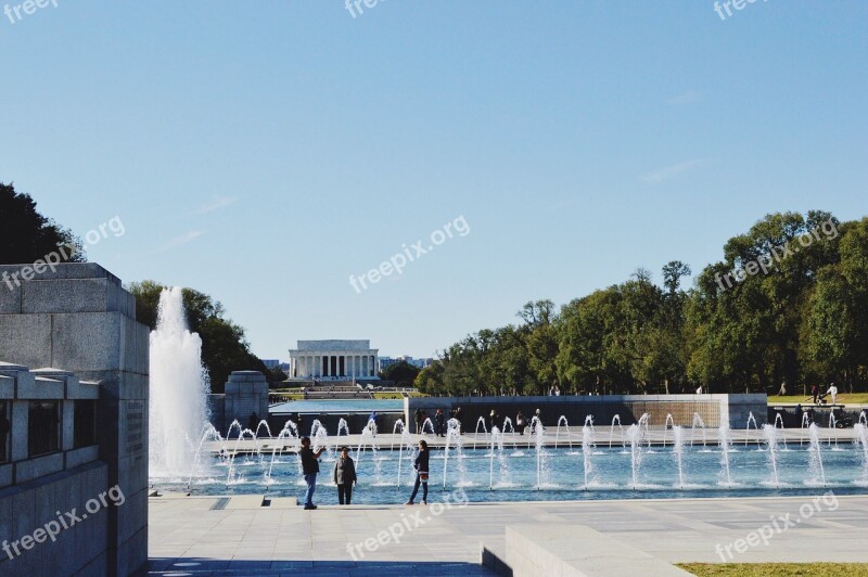 Lincoln Memorial Washington Dc World War 2 Memorial Fountain City