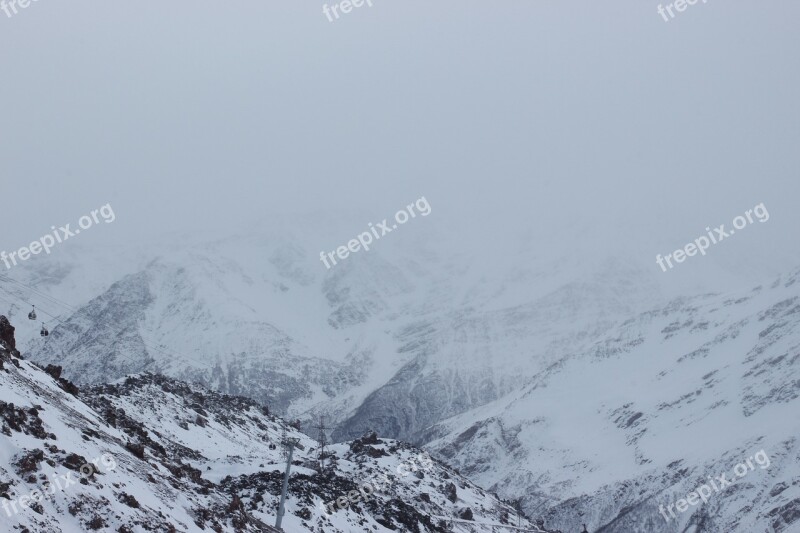 Mountains Rocks Snow Winter Nature