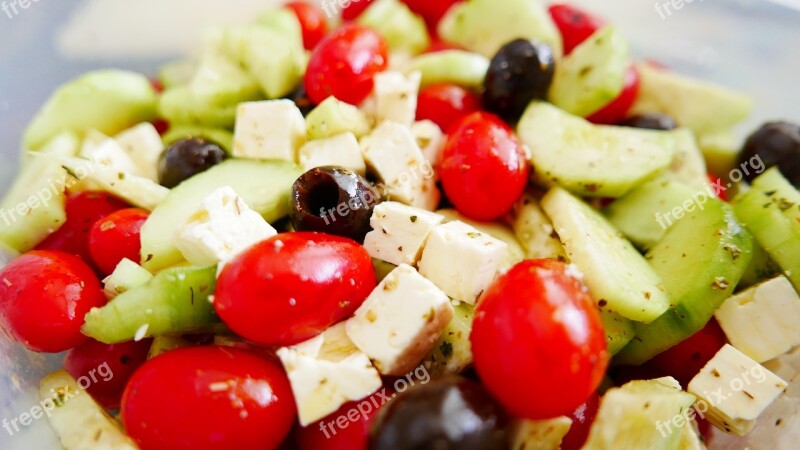 Greece Greek Salad Salad Tomatoes Feta