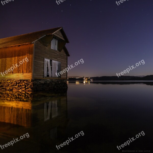 The Boathouse Night Yellow Free Photos