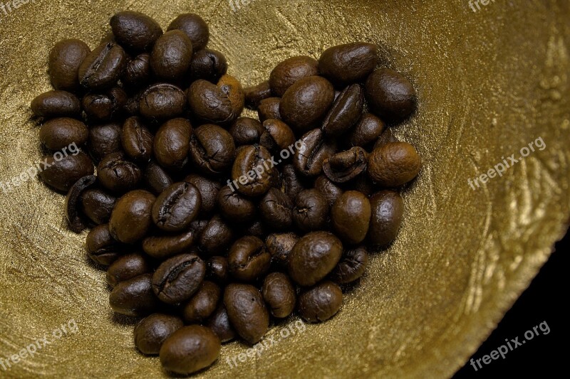 Coffee Heart Gold Coffee Beans Brown