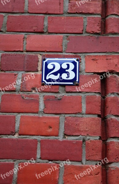 Shield House Number Number 23 Metal