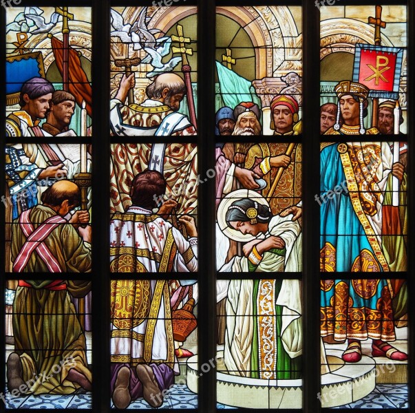 Stained-glass Windows Baptism Christianity Free Photos