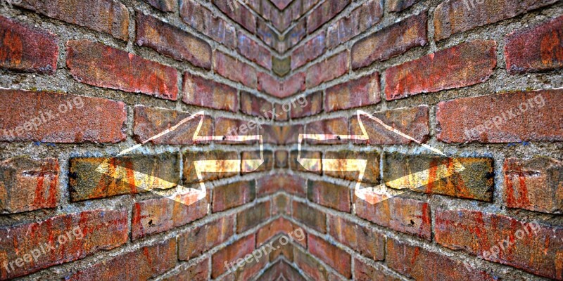 Wall Brick Brick Wall Red Brick Wall Arrow