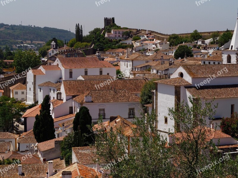 Portugal óbidos Tourism Roofs Wall