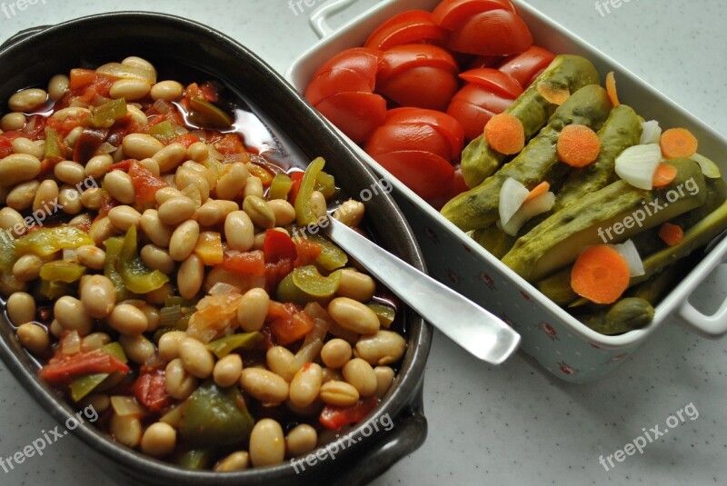 Beans Healthy Cucumber Tomato Vegetable