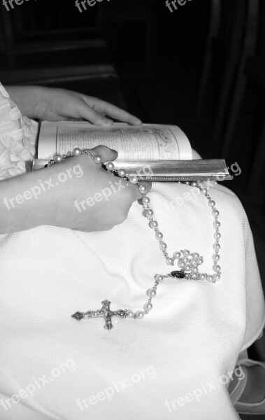 Catholic Cross White Dress Rosary Missal Free Photos