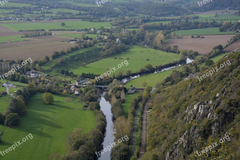 Panoramic View Of Clécy Clécy Normandy France Route Suisse Normande Hiking