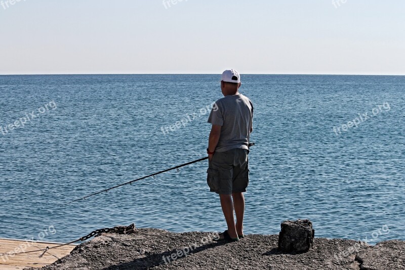 Angler Fish Fishing Rod Fishing Water