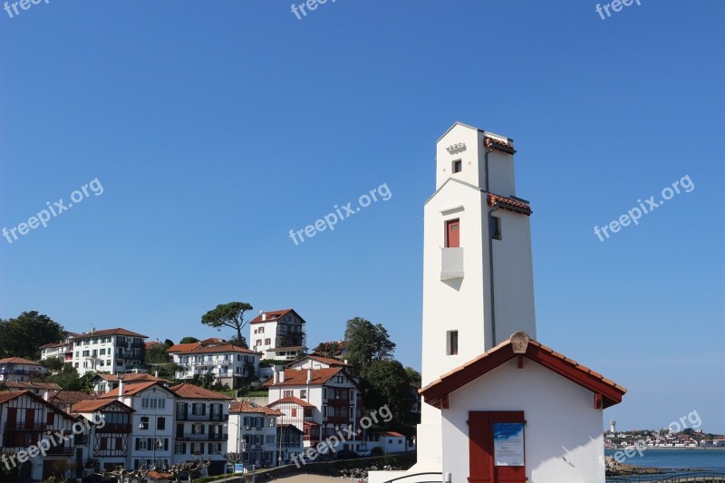 Lighthouse France Basque Coast Sky Ocean Basque