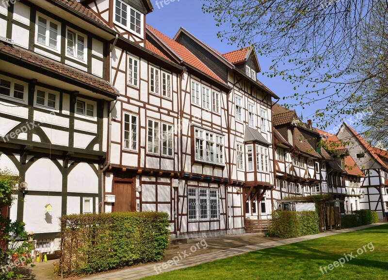 Truss Facade Historic Center Lemgo Architecture