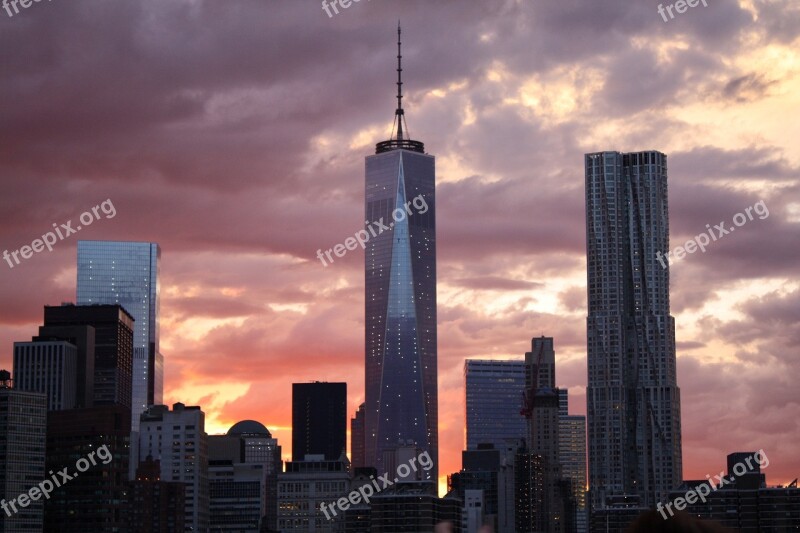 Apartment Building New York City Office Building One World Trade Center Skyline