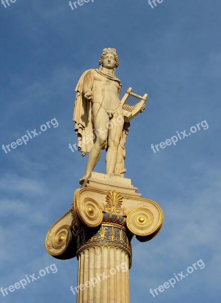 Apollon Apollon-pillar Statue Athens Greek God