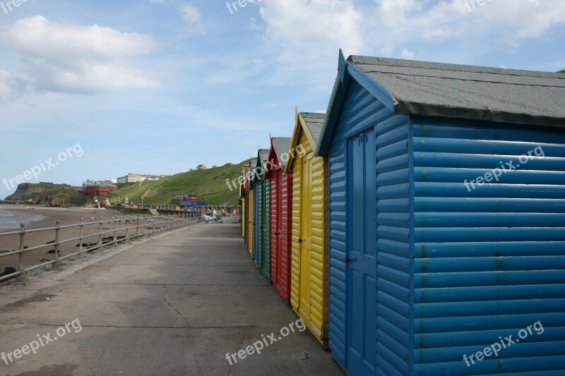 Whitby Beach Beach Huts Yorkshire Summer