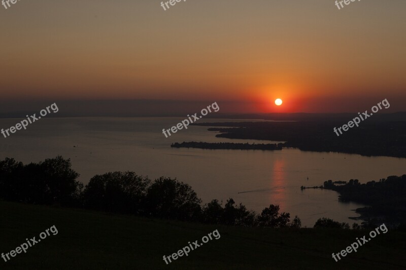 Sunset Lake Lake Constance Atmospheric Abendstimmung