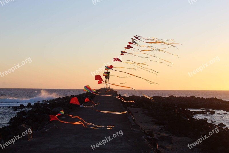 Sunset Reunion Island Saint-pierre Kite Free Photos